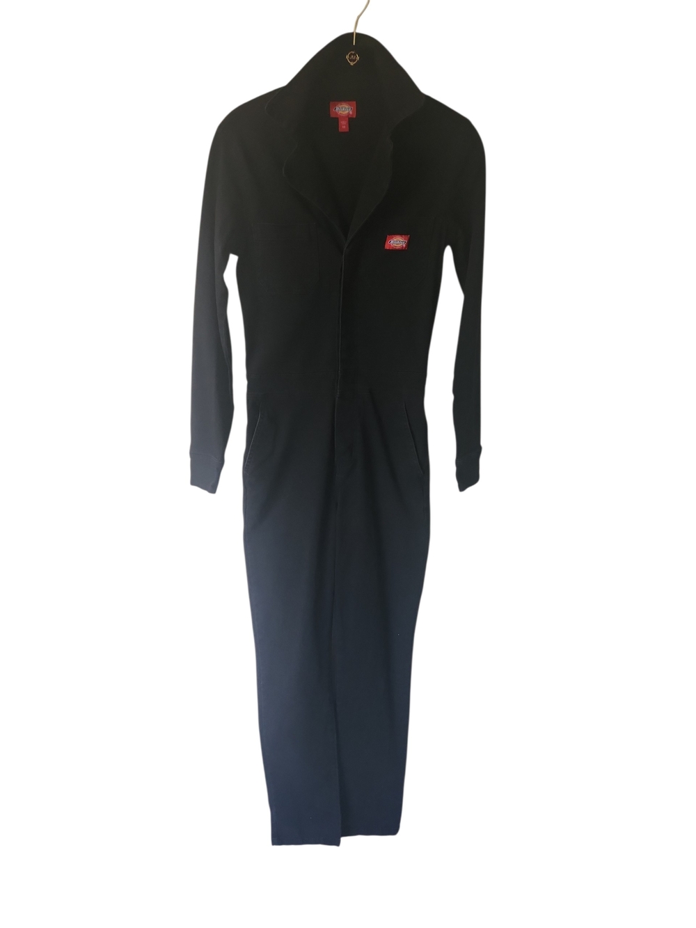 Dickies Black Coveralls Streetwear Workwear Long Sleeve Red Logo Tabs Size XS